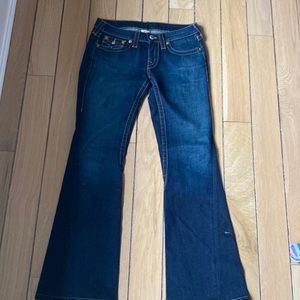 True Religion Joey flare dark wash jeans size 28